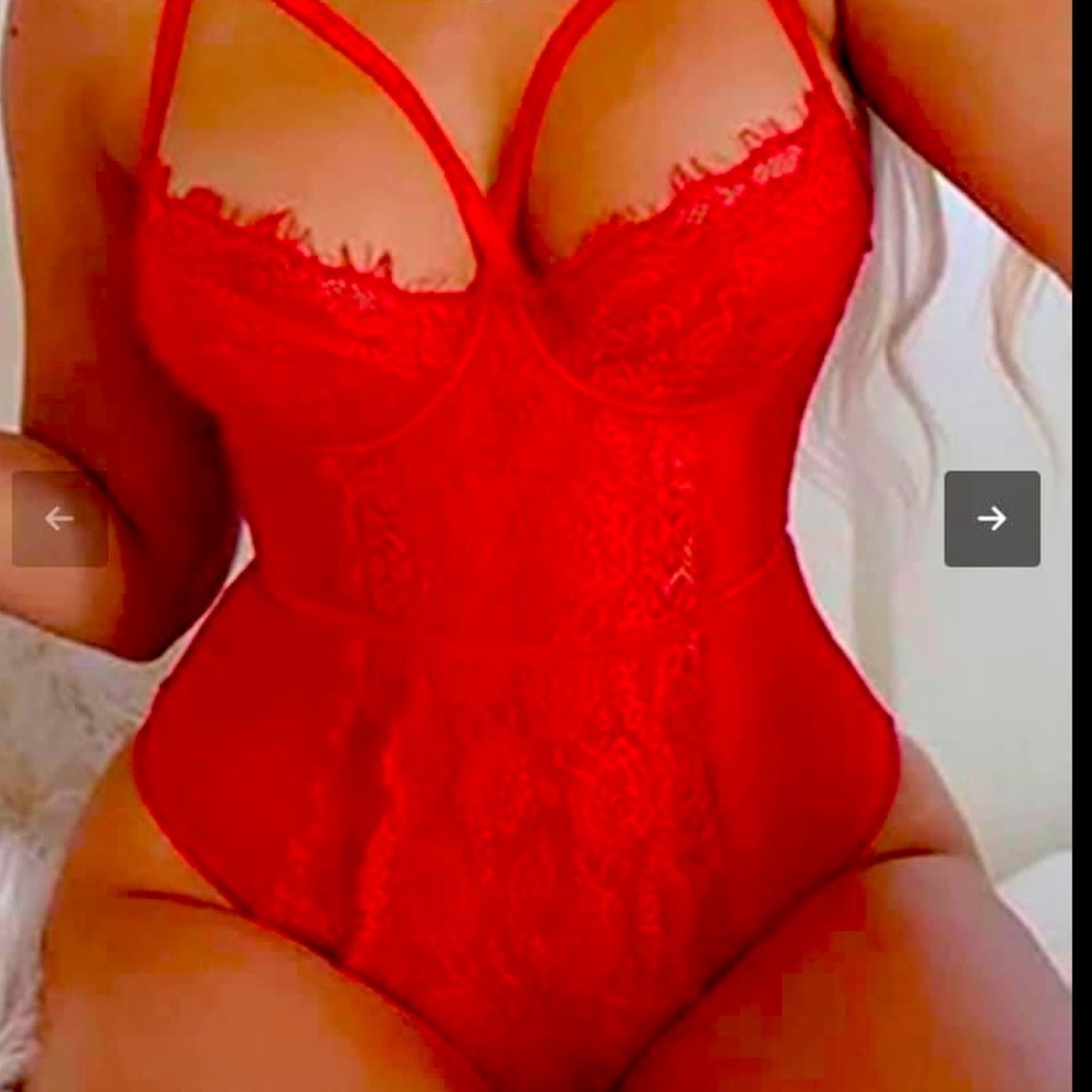 Red one piece lingerie